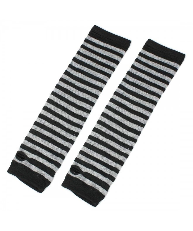 Thumbless Fingerless Knitted Striped Warmers