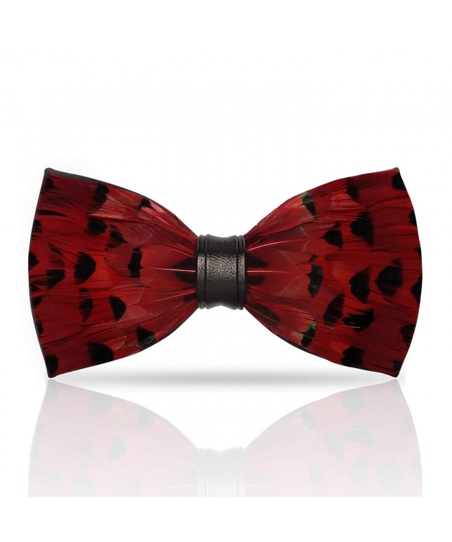 Lanzonia Feather Red Bow Tie x
