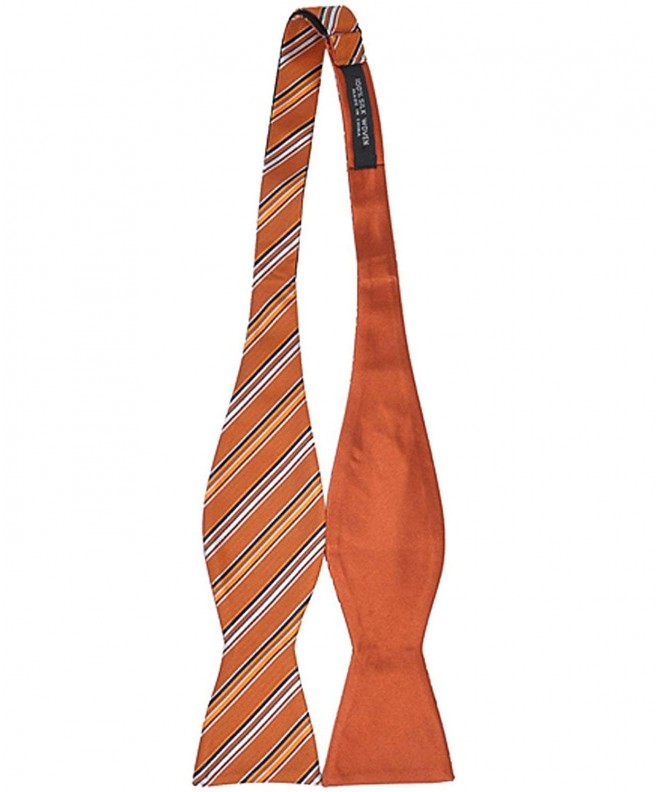 Woven Striped Reversible Self Tie Orange