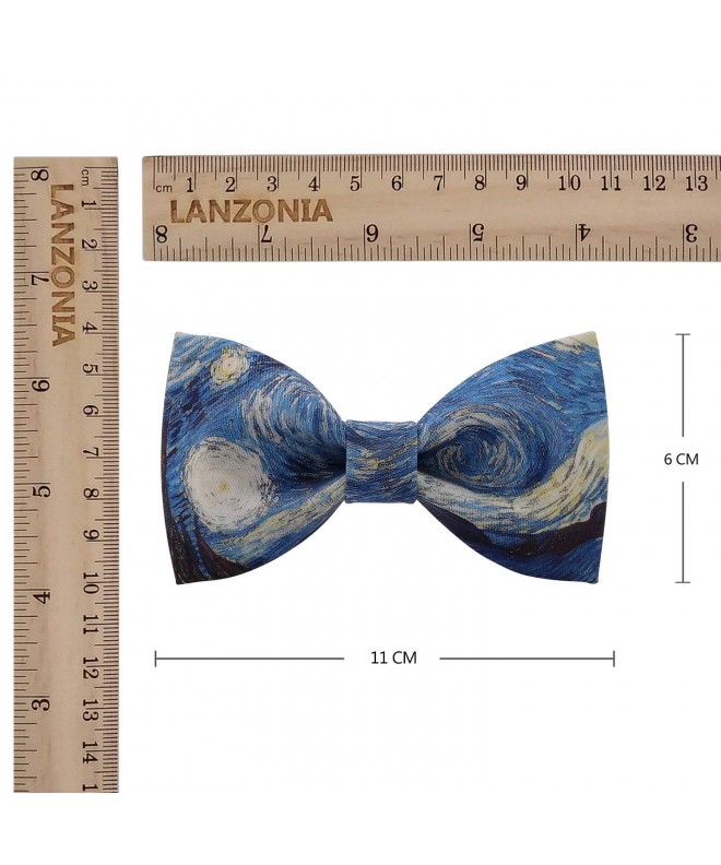 Designer Blue Oil Painting Patterned Bow Tie for Men - CB18DHOID42
