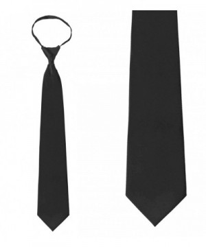 Solid Black Zipper Pre Tied Necktie