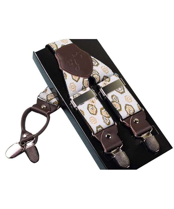 Leather Printed Suspenders Elastic Adjustable