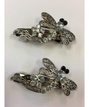 Pieces Dragonfly Clear Rhinestone Silver