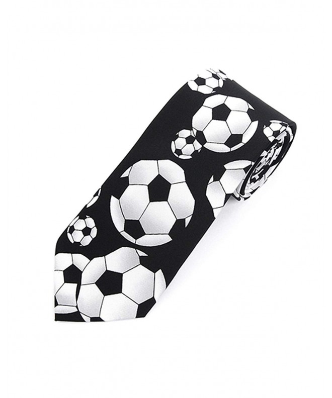 Parquet Black Soccer Design Necktie