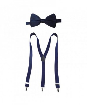 Elastic Adjustable Suspenders Pre Tied NAVYBLUE