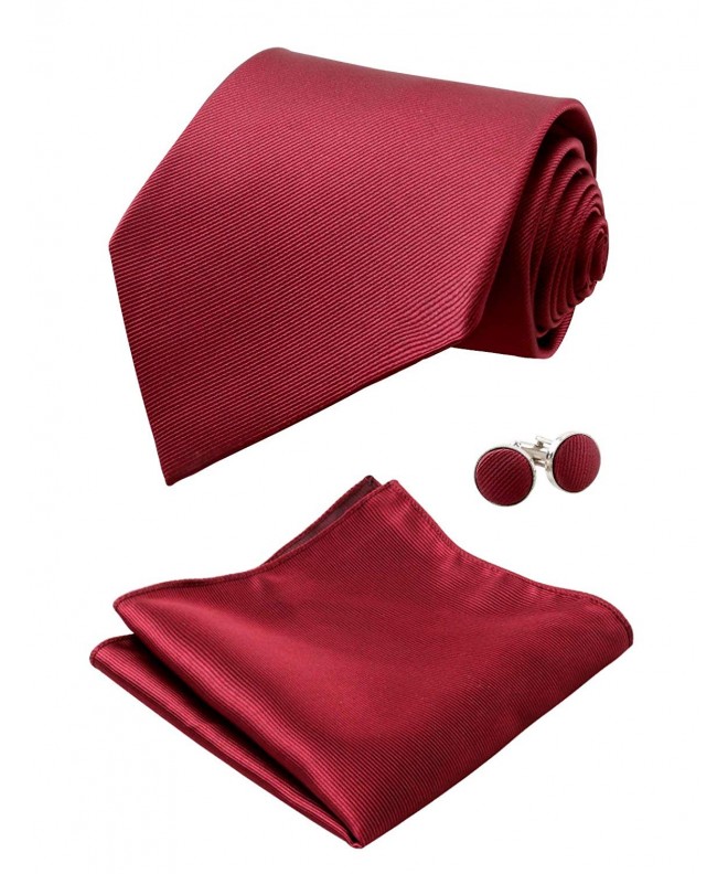 Alizeal Solid Handkerchief Cufflinks Maroon