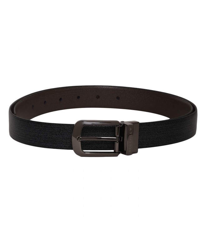 30mm Men's Black Grey and Earth Brown belt with prong reversible Buckle ...