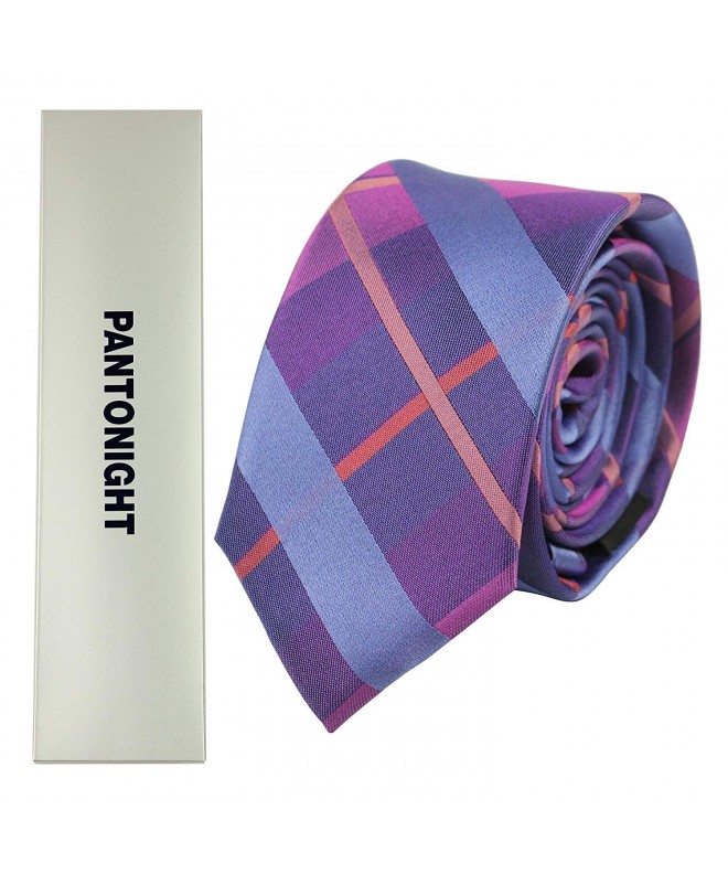 Woven Necktie Jacquard purple check