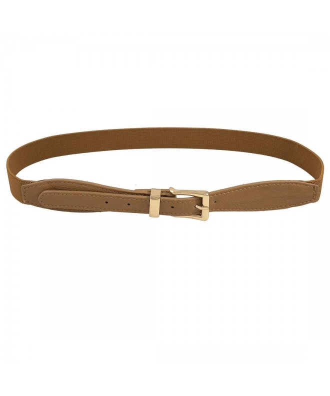 Ladies Women Litchi Pattern Adjustable Brown Elastic Waist Belt ...