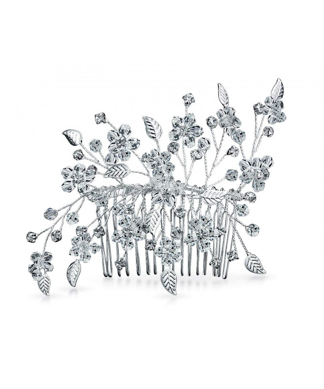 Silver Plated Crystal Flower Bridal