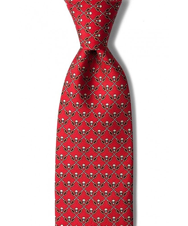 Red Silk Tie Lacrosse Necktie