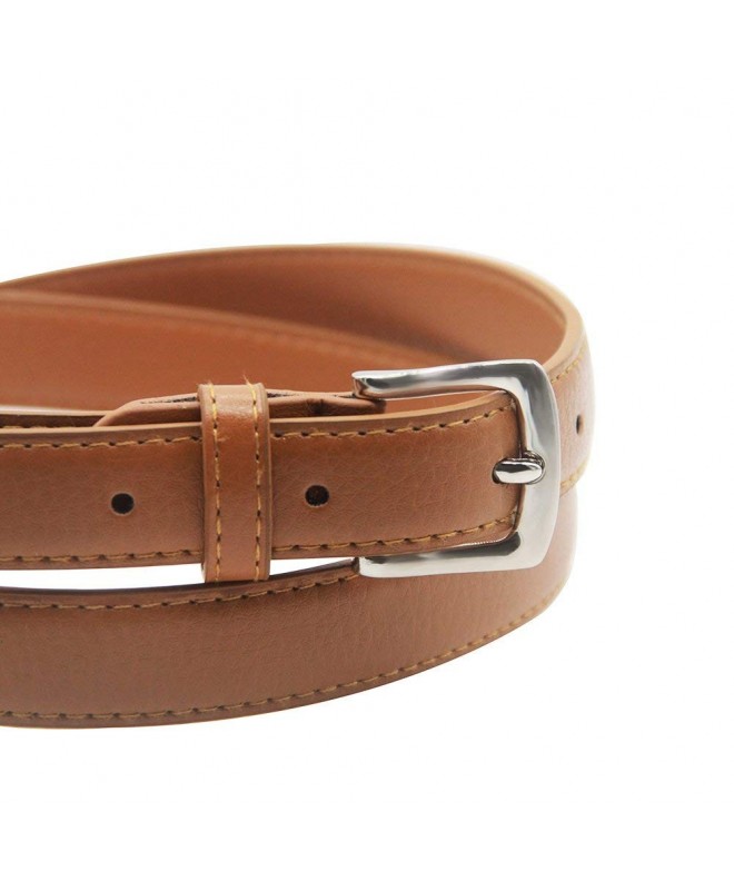 Womens Skinny Leather Belt Solid Color Pin Buckle Simple Waist Belts ...