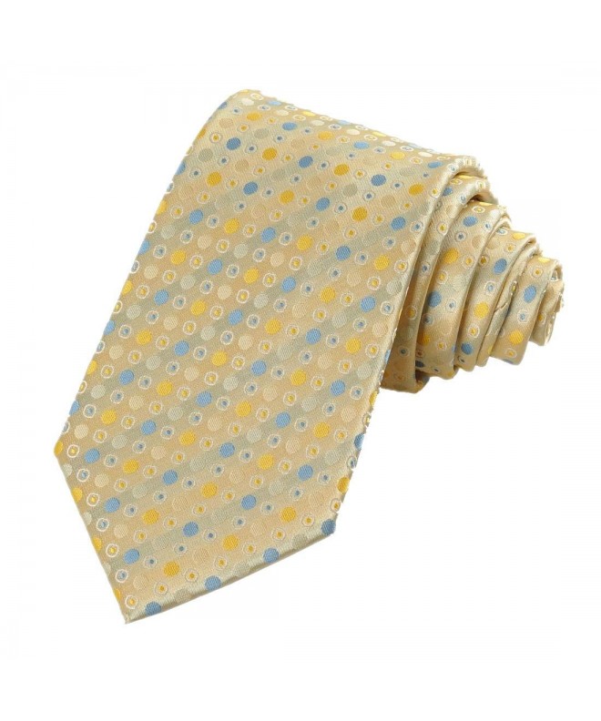 Yellow Circle Pattern Jacquard Necktie