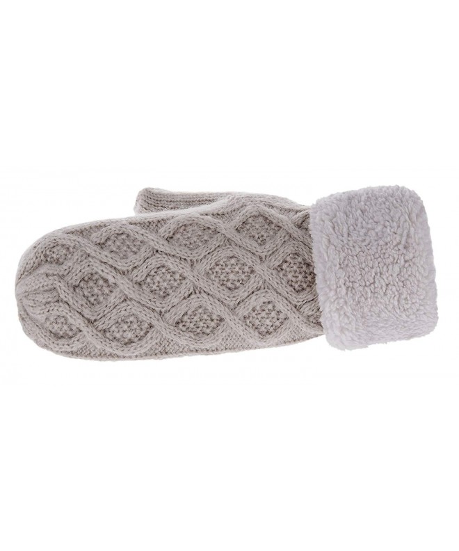 Womens Knitted Mittens Winter Twist Thick Plush Edge Warm Outdoor ...