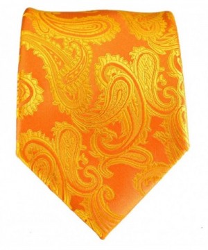 10 Ties Orange Paisley Necktie