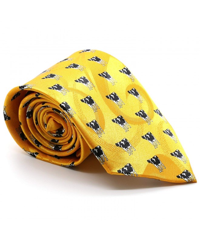 Dark Yellow Cow Necktie Handkerchief