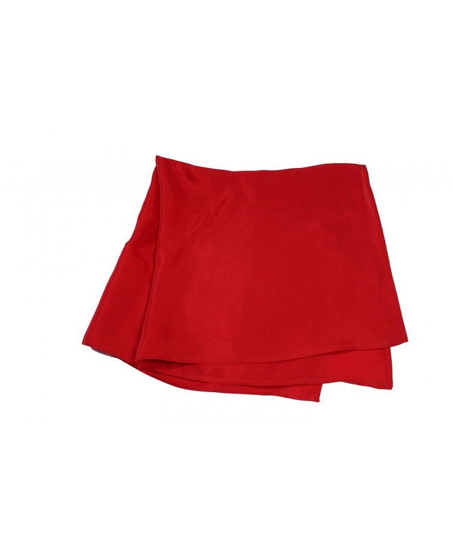 Creamy Satin Silk Handkerchief - Red - Full-Sized 16