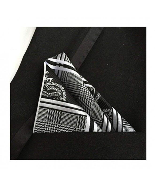 MENDENG Stripe Pocket Square Handkerchief