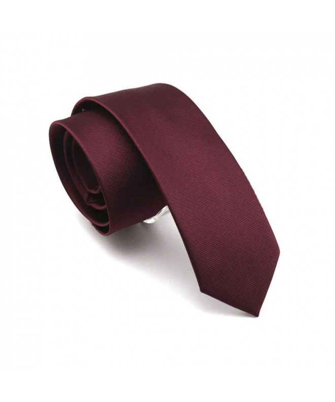 Solid Wine Color Slim Necktie