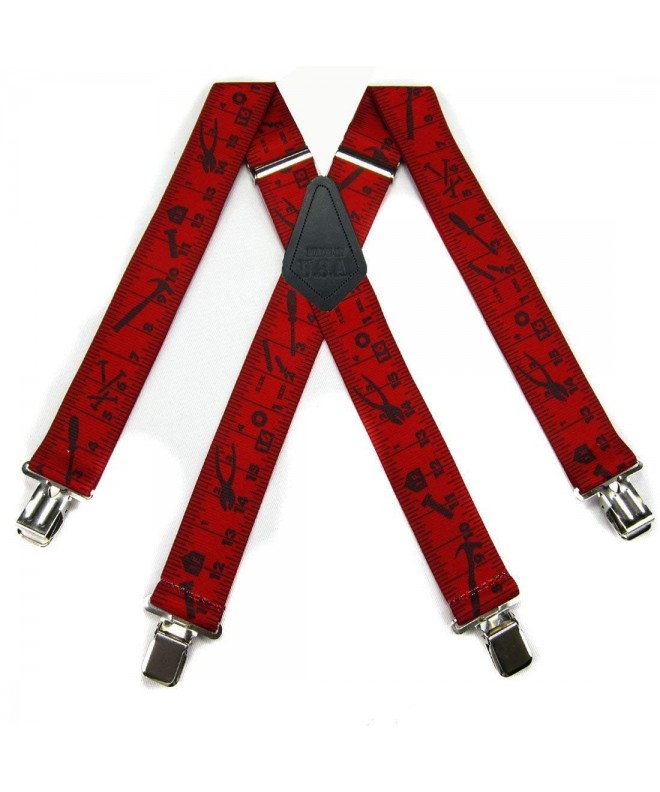 Red Black Worker Quality Suspenders