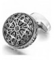 TEMEGO Jewelry Rhodium Engraved Cufflinks