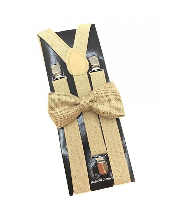 Gold Metallic Bowtie Youth Suspenders