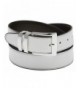 Reversible Bonded Leather Silver Tone Buckle
