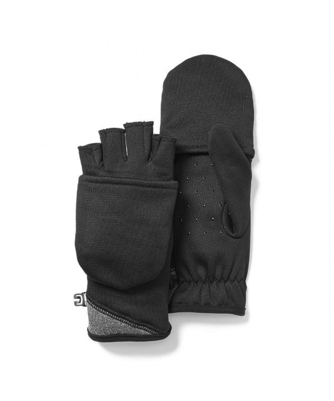 Women's Crossover Fleece Convertible Gloves - Black - CF11GIH9VPL