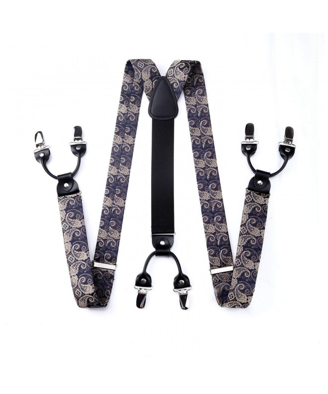 HISDERN Floral Paisley Suspenders Adjustable