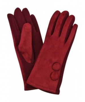 Burgundy Classic Button Womens Gloves