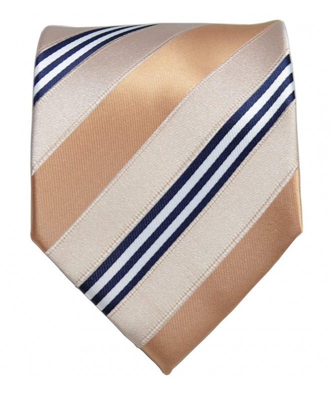 Cream and Navy Striped Necktie