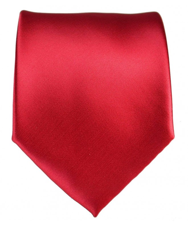 10 Ties Solid Red Necktie
