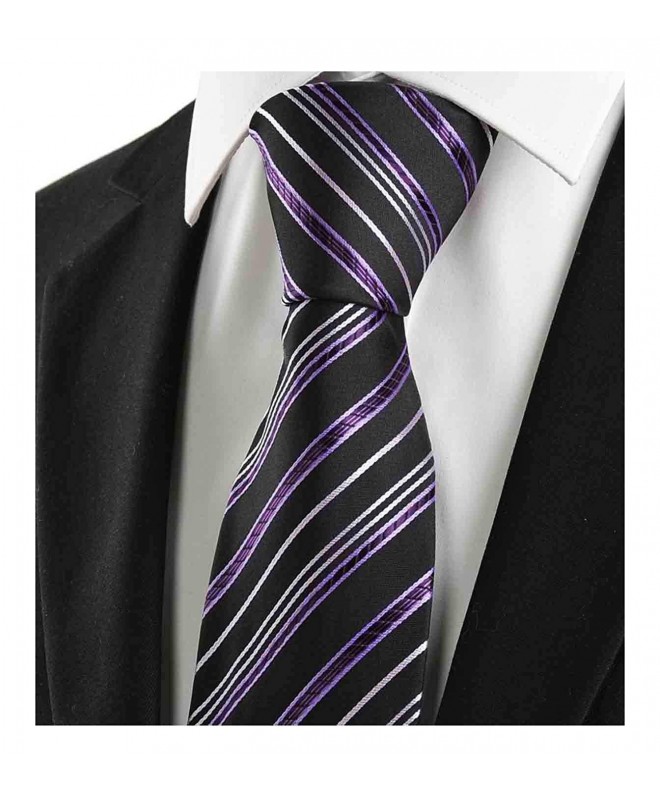 L04BABY Classic Purple Striped Necktie