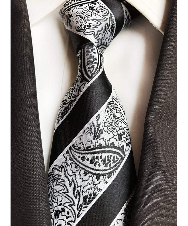 Men's Narrow Stripe Paisley Pattern Tie Business Party Dress Necktie ...