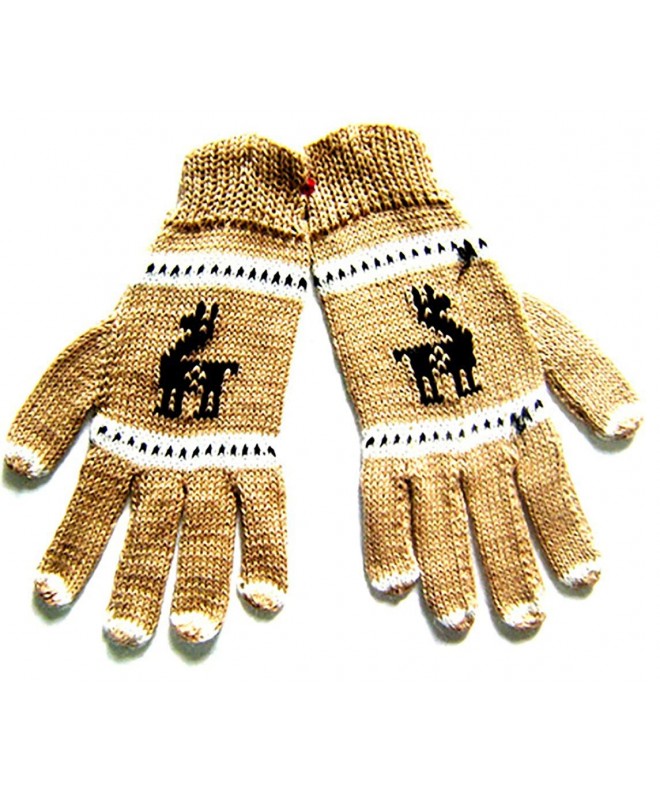Alpaca Gloves Llamita Light Brown