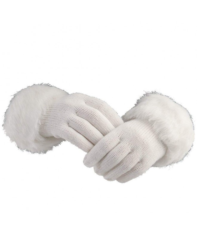 Foxy Trimmed Gloves White One Size