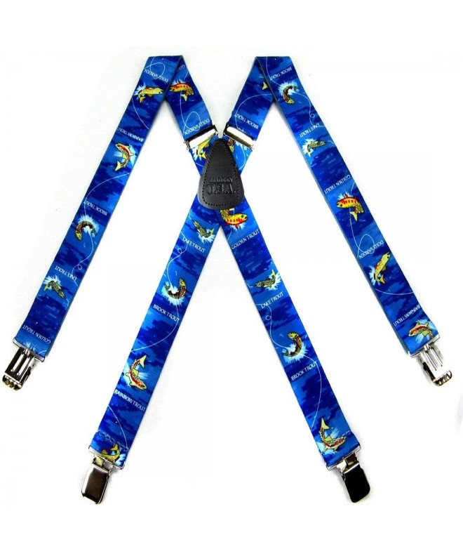 Blue Yellow Fish Durable Suspenders