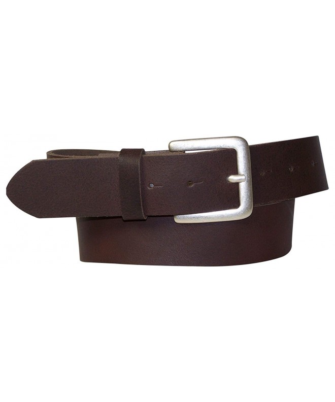 Classic unisex genuine leather belt- matte silver buckle- 1.5'/4 cm ...