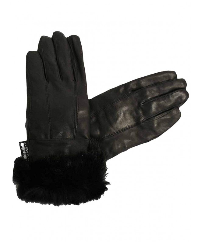 Black Leather Gloves Women Small