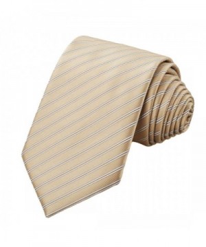 L04BABY Mens Solid Orange Strped Jacquard Formal Suit Tie Necktie+Pocket Square