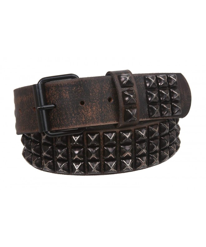 Tanned Distressed Studded Cowhide Leather