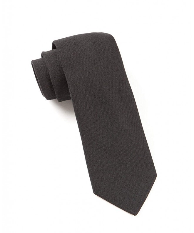 Tie Wool Skinny Solid Black