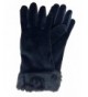 Fownes Womens Black Velvet Gloves