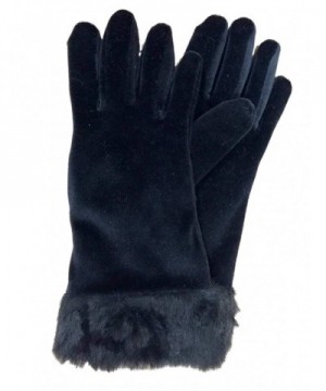 Fownes Womens Black Velvet Gloves