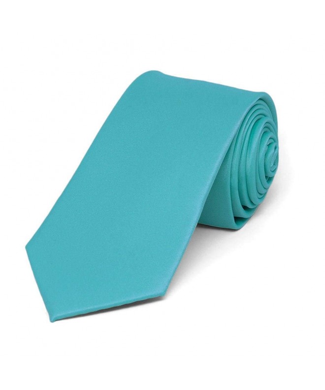 TieMart Turquoise Solid Color Necktie