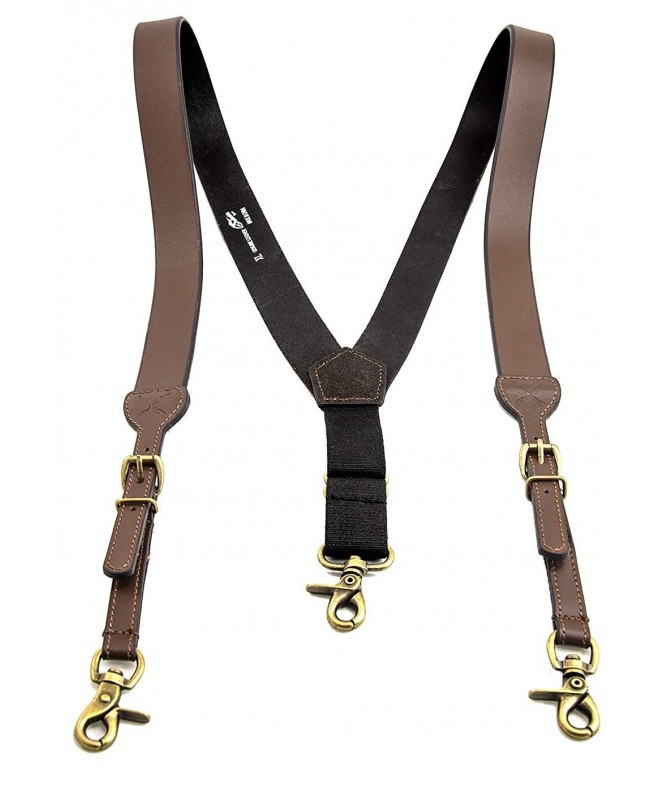 Leather Suspenders Adjustable Elastic Scissor