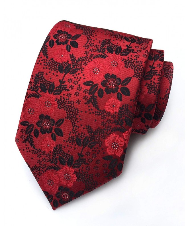 Men's Silk Tie Cravat Jacquard Luxury Floral Pattern Wedding Necktie ...