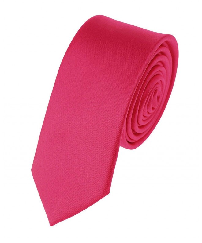 Modern Trendy Polyester Neckties Fuschia