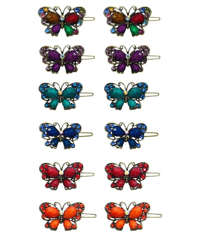 Dozen Pack Butterfly Barrettes LPW86250 3 D