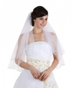 Tier Crystal Beaded Scalloped Bridal